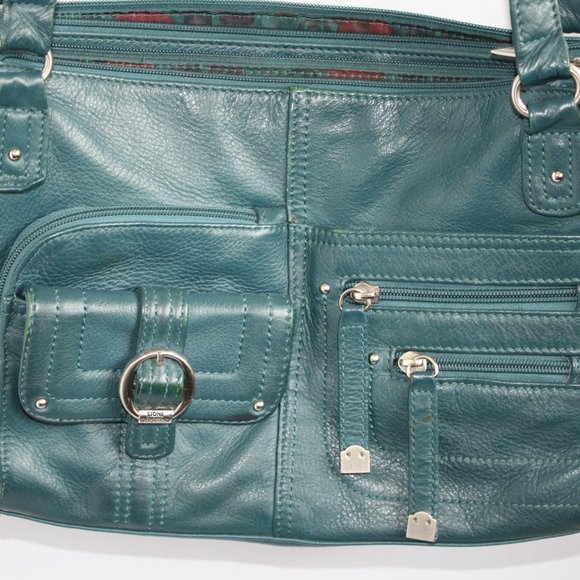 Teal Green Stone Mountain Leather purse Shoulder bag Rich deep Colour Autumn - Picture 3 of 15